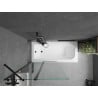 Mexen Vega 150 x 70 cm rectangular bathtub with panels and a 1-wing screen 100 cm, transparent, black - 550115070X9410117000