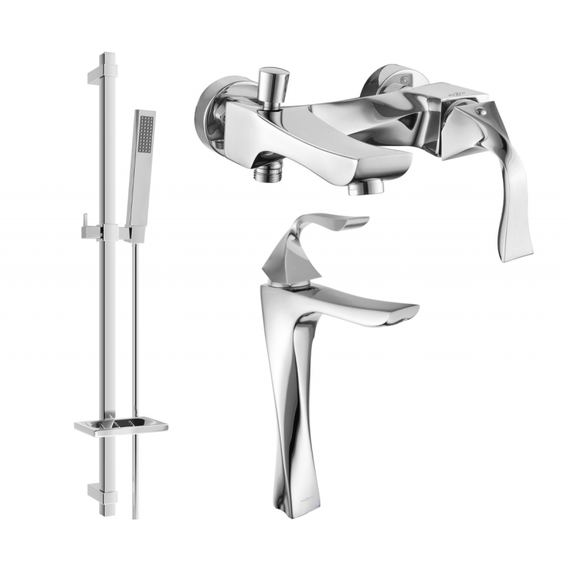 Mexen Estrella DQ02 Bath Set, Chrome - 72313DQ02-00