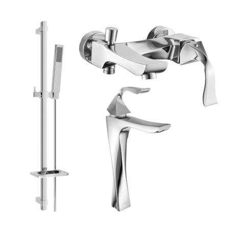 Mexen Estrella DQ02 bathtub set, Chrome - 72313DQ02-00