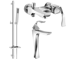 Mexen Estrella DQ02 bathtub set, Chrome - 72313DQ02-00