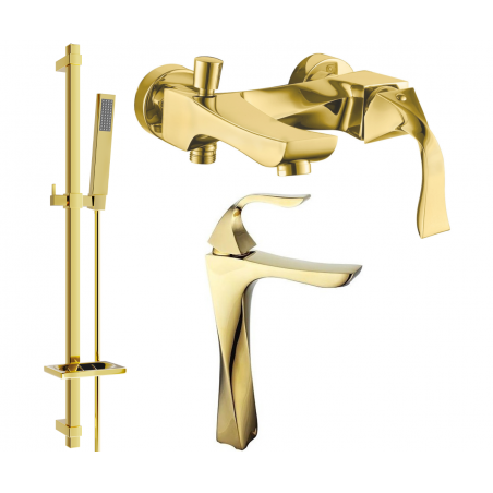 Mexen Estrella DQ02 bath set, gold - 72313DQ02-50
