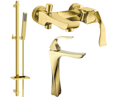 Mexen Estrella DQ02 bathtub set, Gold - 72313DQ02-50
