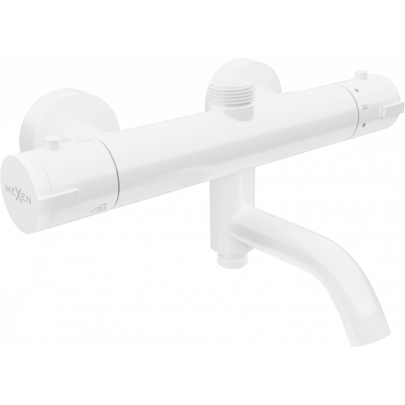Mexen Kai thermostatic bath and shower mixer tap, White - 77900-20