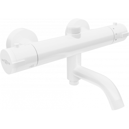 Mexen Kai thermostatic bath and shower mixer tap, White - 77900-20