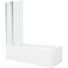 Mexen Vega 160 x 70 cm rectangular bathtub with panels and a 1-wing screen 80 cm, transparent, chrome - 550116070X9408110100
