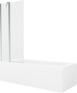 Mexen Vega 160 x 70 cm rectangular bathtub with panels and a 1-wing screen 80 cm, transparent, chrome - 550116070X9408110100