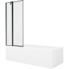 Mexen Vega rectangular bathtub 160 x 70 cm with enclosure and 1-wing screen 80 cm, black pattern - 550116070X9408117070