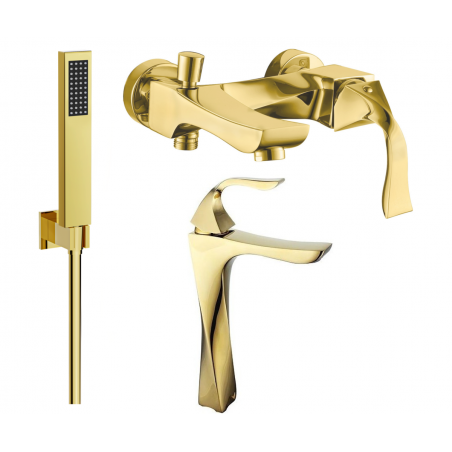 Mexen Estrella R02 bathtub set, Gold - 72313R02-50