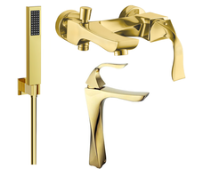 Mexen Estrella R02 bathtub set, Gold - 72313R02-50