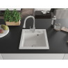 Mexen Vito 1-bowl granite sink with Elia kitchen faucet, white - 6503-20-670101-00