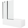 Mexen Vega 160 x 70 cm rectangular bathtub with panels and a 1-wing screen 120 cm, transparent, black - 550116070X9412117000