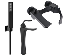 Mexen Estrella R02 bathtub set, Black - 72313R02-70