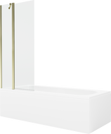 Mexen Vega 170 x 70 cm rectangular bathtub with panels and a 1-wing screen 80 cm, transparent, gold - 550117070X9408115000