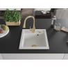 Mexen Vito single-bowl granite sink with Elia kitchen tap, white - 6503-20-670101-50