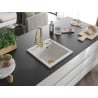 Mexen Vito single-bowl granite sink with Elia kitchen tap, white - 6503-20-670101-50