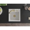 Mexen Vito single-bowl granite sink with Elia kitchen tap, white - 6503-20-670101-50