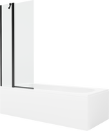 Mexen Vega 170 x 70 cm rectangular bathtub with panels and a 1-wing screen 80 cm, transparent, black - 550117070X9408117000