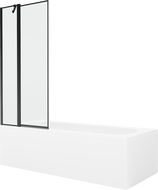 Mexen Vega 170 x 70 cm rectangular bathtub with panels and a 1-wing screen 80 cm, black pattern - 550117070X9408117070