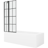 Mexen Vega 170 x 70 cm rectangular bathtub with panels and a 1-wing screen 80 cm, black pattern - 550117070X9408117077