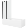 Mexen Vega 170 x 70 cm rectangular bathtub with panels and a 1-wing screen 100 cm, transparent, black - 550117070X9410117000