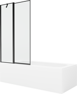 Mexen Vega 170 x 70 cm rectangular bathtub with panels and a 1-wing screen 100 cm, black pattern - 550117070X9410117070
