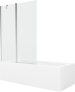 Mexen Vega 170 x 70 cm rectangular bathtub with panels and a 1-wing screen 120 cm, transparent, chrome - 550117070X9412110100