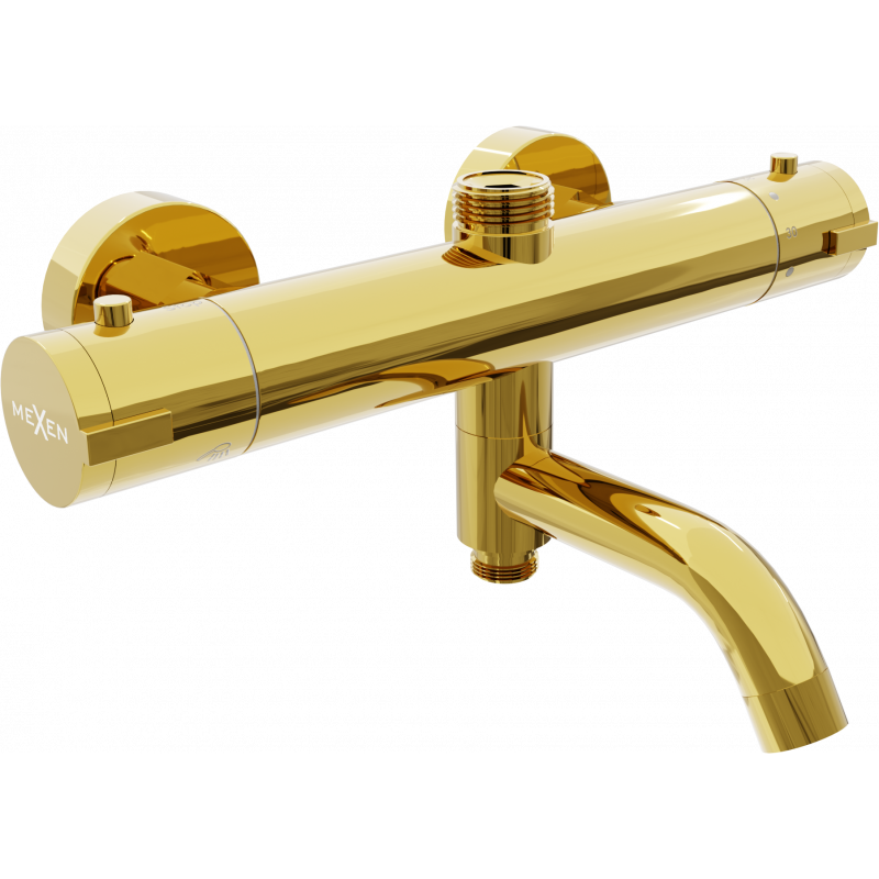 Mexen Kai thermostatic bath-shower mixer, gold - 77900-50