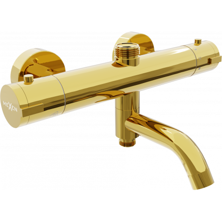 Mexen Kai thermostatic bath and shower mixer tap, Gold - 77900-50