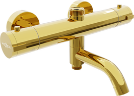 Mexen Kai thermostatic bath and shower mixer tap, Gold - 77900-50