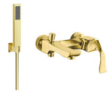 Mexen Estrella R02 bathtub mixer tap with shower head, Gold - 7233R02-50
