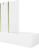 Mexen Vega 170 x 70 cm rectangular bathtub with panels and a 1-wing screen 120 cm, transparent, gold - 550117070X9412115000