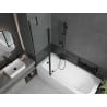 Mexen Vega 170 x 70 cm rectangular bathtub with panels and a 1-wing screen 120 cm, transparent, black - 550117070X9412117000