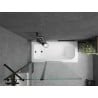 Mexen Vega 170 x 70 cm rectangular bathtub with panels and a 1-wing screen 120 cm, transparent, black - 550117070X9412117000
