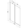 Mexen Vega 170 x 70 cm rectangular bathtub with panels and a 1-wing screen 120 cm, transparent, black - 550117070X9412117000