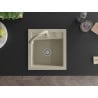 Mexen Vito Granite Sink 1-Bowl with Elia Kitchen Tap, Beige - 6503-69-670101-69