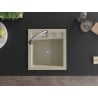 Mexen Vito single-bowl granite sink with Elia kitchen faucet, beige - 6503-69-670101-00
