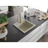 Mexen Vito 1-bowl granite sink with kitchen faucet Elia, beige - 6503-69-670101-50