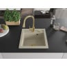 Mexen Vito 1-bowl granite sink with Elia kitchen tap, beige - 6503-69-670101-50