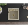 Mexen Vito 1-bowl granite sink with Elia kitchen tap, beige - 6503-69-670101-50