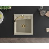Mexen Vito granite kitchen sink 1-bowl with Elia kitchen faucet, beige - 6503-69-670101-50