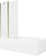 Mexen Vega 180 x 80 cm rectangular bathtub with panels and a 1-wing screen 100 cm, transparent, gold - 550118080X9410115000
