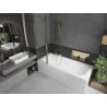 Mexen Vega 180 x 80 cm rectangular bathtub with panels and a 1-wing screen 100 cm, transparent, gold - 550118080X9410115000