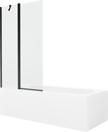 Mexen Vega 180 x 80 cm rectangular bathtub with panels and a 1-wing screen 100 cm, transparent, black - 550118080X9410117000