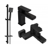 Mexen Mino DQ45 bath set, black - 72403DQ45-70