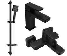 Mexen Mino DQ45 bathtub set, Black - 72403DQ45-70