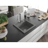 Mexen Vito 1-bowl granite sink with Elia kitchen faucet, gray - 6503-71-670101-00