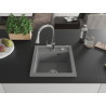 Mexen Vito 1-bowl granite sink with Elia kitchen faucet, gray - 6503-71-670101-00