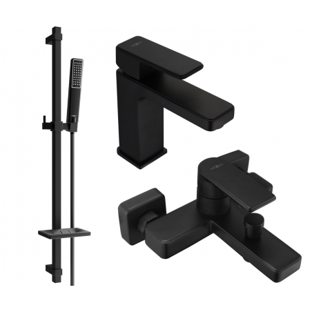 Mexen Mino DQ72 bathtub set, Black - 72403DQ72-70