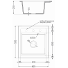 Mexen Vito 1-bowl granite kitchen sink with Elia kitchen faucet, black/silver metallic - 6503-73-670101-70