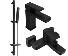 Mexen Mino DQ77 bathtub set, Black - 72403DQ77-70
